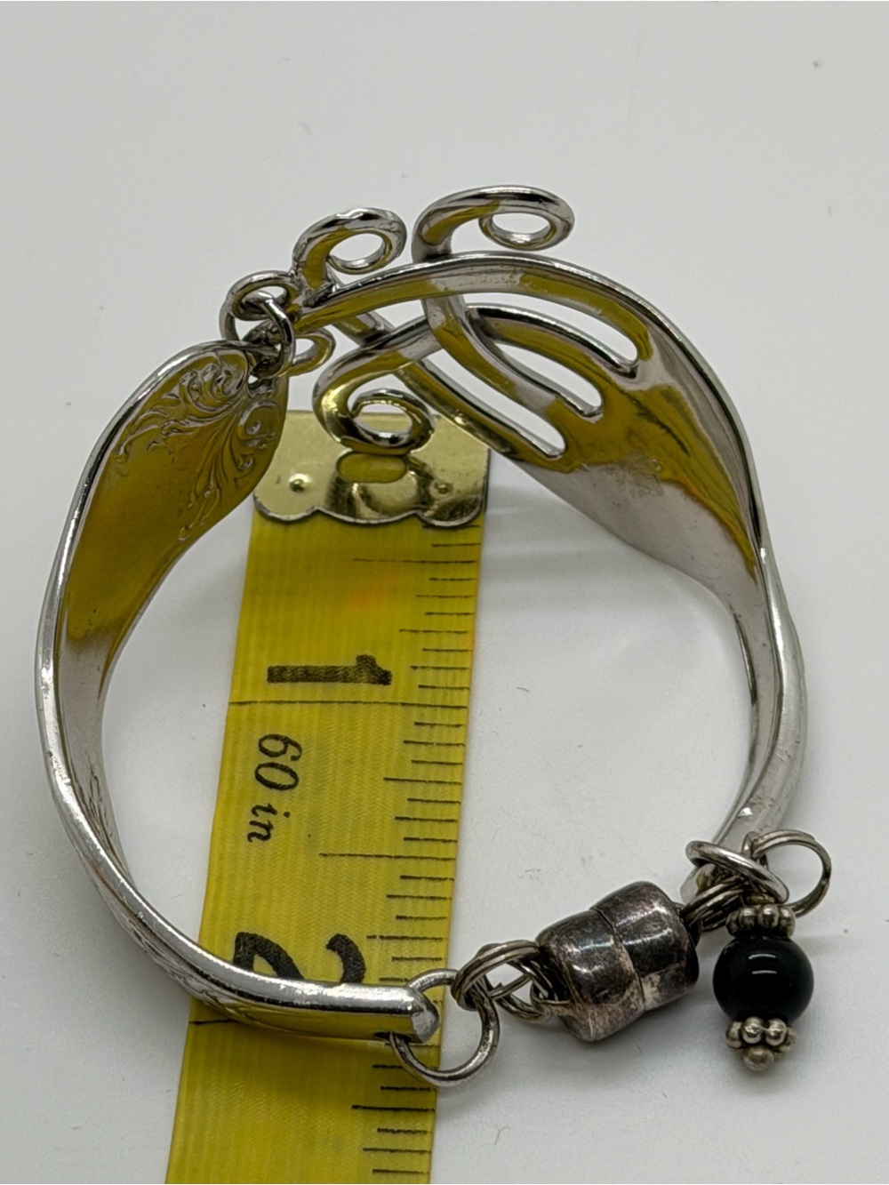 Vintage WM ROGERS MFG CO ORIGINAL Signed Scrolled Cuff Fork Silverware Bracelet - Picture 7 of 7